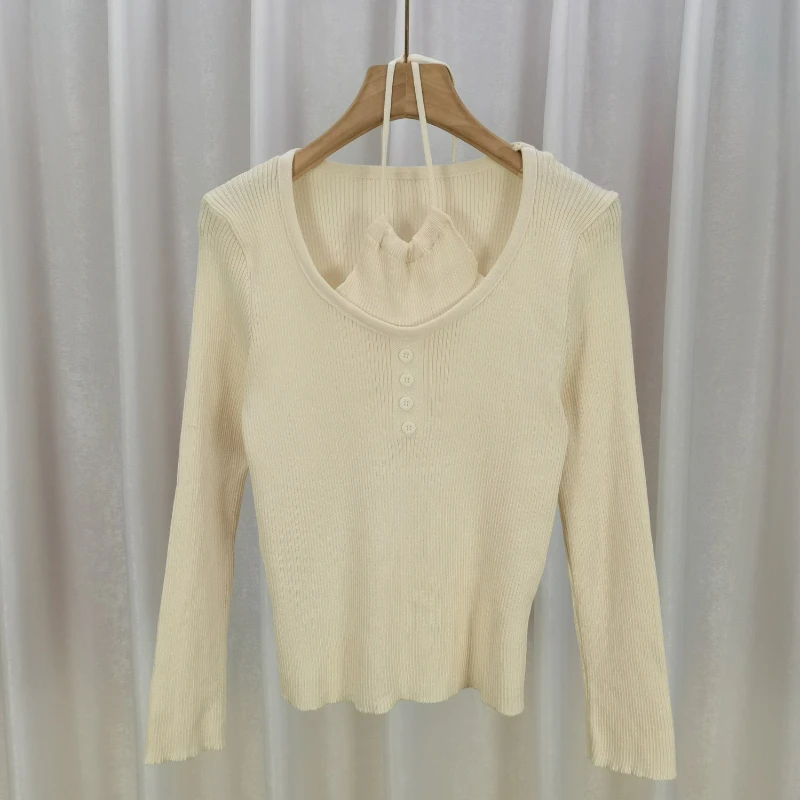 Spring Autumn Women New Solid Rib Knit V Neck Halter Top Sweater Femme Y2k Long Sleeve Pullover Jersey Tops Fashion Clothes B192
Spring Autumn Women New Solid Rib Knit V Neck Halter Top Sweater Femme Y2k Long Sleeve Pullover Jersey Tops Fashion Clothes B192