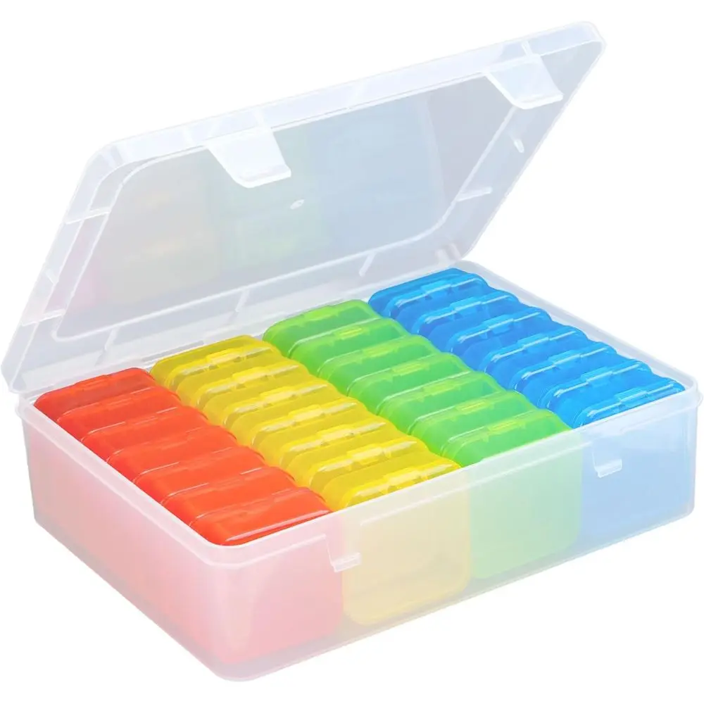 Коробка-органайзер для бусин (красный, желтый, синий, зеленый), маленькие органайзеры для бисера и пластиковые футляры для хранения Мини-прозрачные контейнеры Коробки с петлей
Коробка-органайзер для бусин (красный, желтый, синий, зеленый), маленькие органайзеры для бисера и пластиковые футляры для хранения Мини-прозрачные контейнеры Коробки с петлей