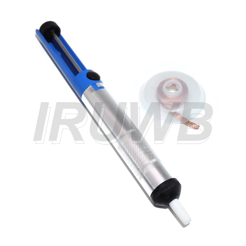 Aluminium Desoldering Suction Pump Tool Solder Sucker Suction Tin Pen Removal Device Blue Vacuum Soldering Iron Desolder
Aluminium Desoldering Suction Pump Tool Solder Sucker Suction Tin Pen Removal Device Blue Vacuum Soldering Iron Desolder