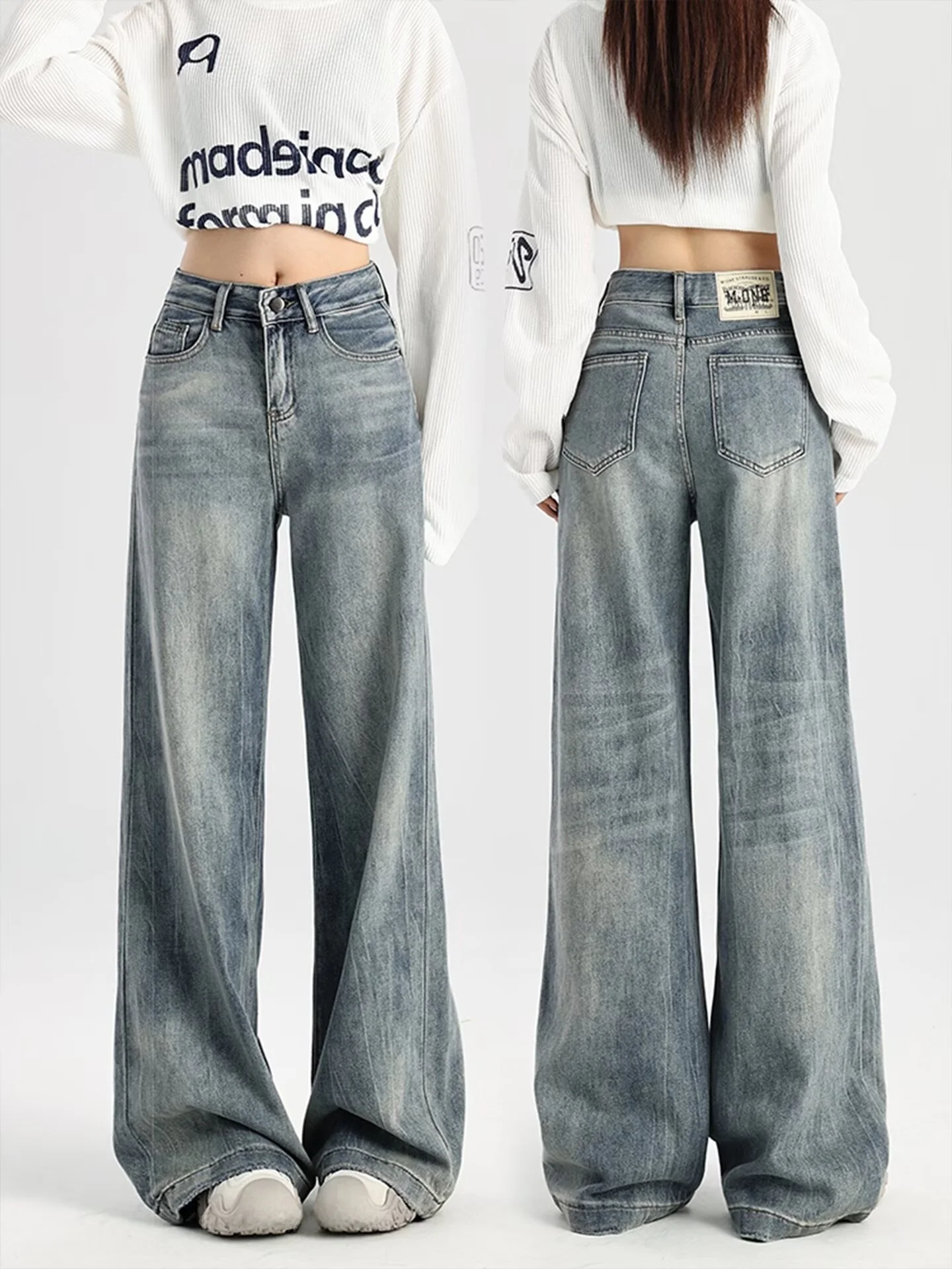 American Retro High Waist Wide Leg Jeans Women's Spring Autumn plus Size Loose Hanging Sensation Slimming Floor-Length Pants
American Retro High Waist Wide Leg Jeans Women's Spring Autumn plus Size Loose Hanging Sensation Slimming Floor-Length Pants