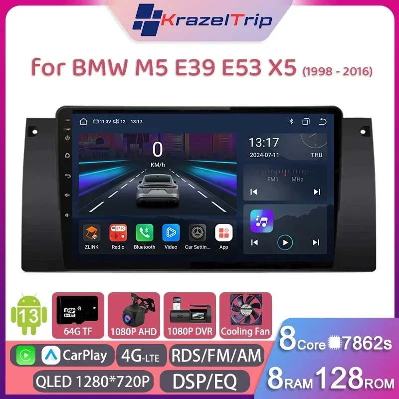 8Core 7862s Android 13 Car Radio Stereo CarPlay Android Auto for BMW M5 E39 E53 X5 1998-2006 Autoradio GPS DSP RDS FM AM 4G QLED
8Core 7862s Android 13 Car Radio Stereo CarPlay Android Auto for BMW M5 E39 E53 X5 1998-2006 Autoradio GPS DSP RDS FM AM 4G QLED