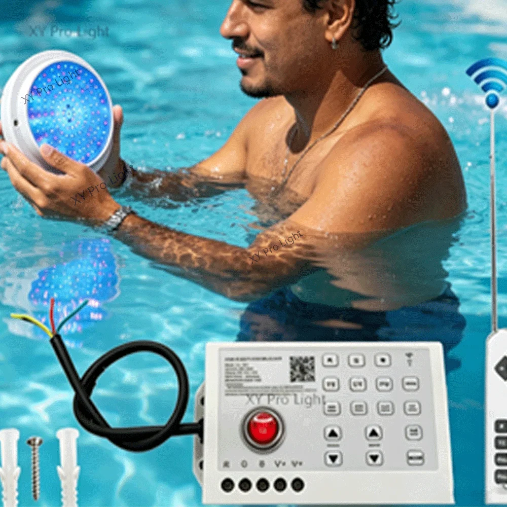RGB LED Pool Light 25W with Bluetooth APP Control 12V Waterproof Outdoor/Indoor Underwater Landscape Lamp Fountains Garden Pools
RGB LED Pool Light 25W with Bluetooth APP Control 12V Waterproof Outdoor/Indoor Underwater Landscape Lamp Fountains Garden Pools