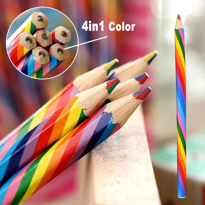 4Pcs Set HB Colored Pencil Creative Rainbow 4 Color In One Lead Core For Kids Art Drawing Painting Stationery Wooden Handle Gift
4Pcs Set HB Colored Pencil Creative Rainbow 4 Color In One Lead Core For Kids Art Drawing Painting Stationery Wooden Handle Gift