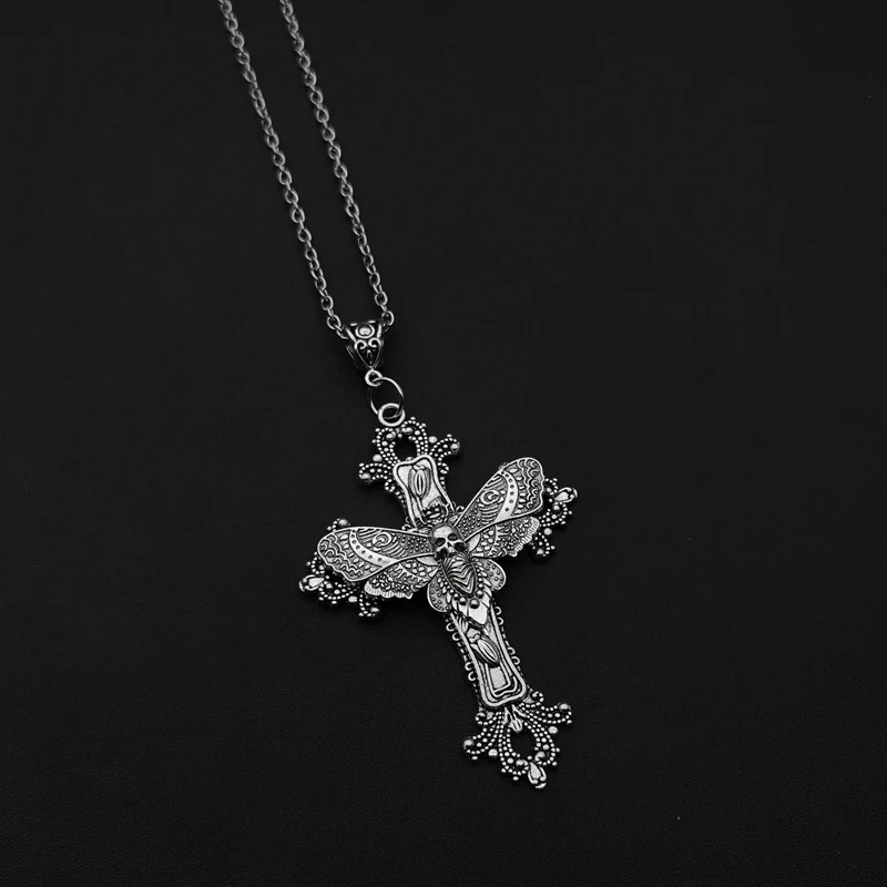 Large Moth Cross Necklace Pendant Floral Filigree Victorian Vintage Gothic Style Great Gift for Her Protection Amulet
Large Moth Cross Necklace Pendant Floral Filigree Victorian Vintage Gothic Style Great Gift for Her Protection Amulet