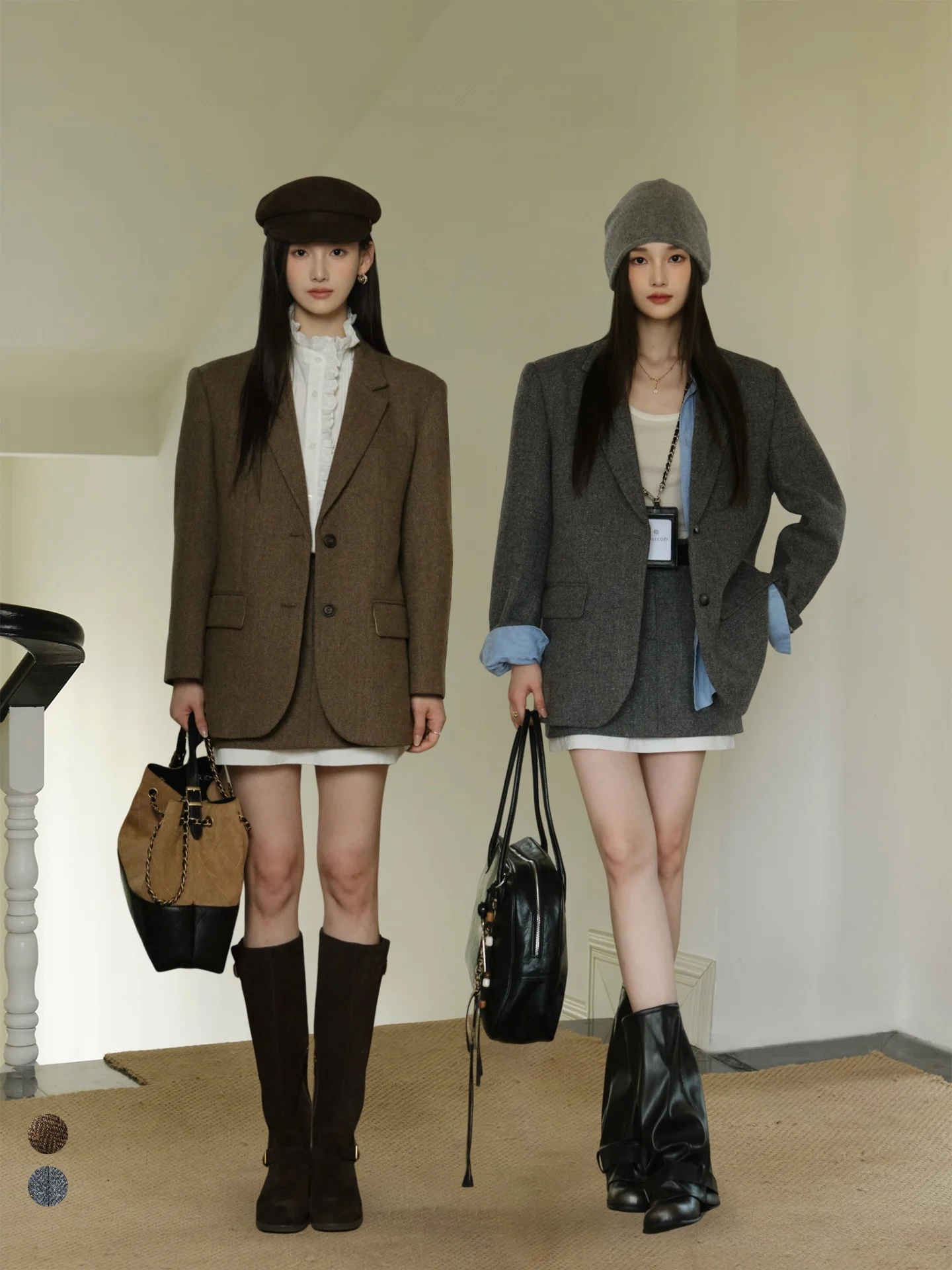 ChillCozy Wool Blend Suit Set for Women Neutral Sle Long Sve Single Button Closure Plaid Pattern Busin Casual Wear
ChillCozy Wool Blend Suit Set for Women Neutral Sle Long Sve Single Button Closure Plaid Pattern Busin Casual Wear