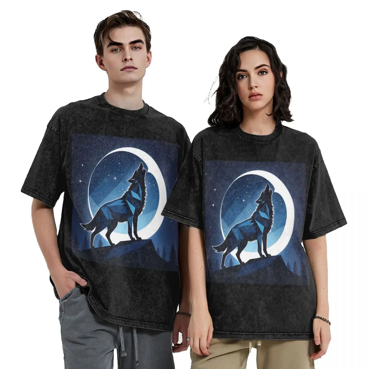 Wolf Howl - Geometric Night Hip Hop Short Sleeve T-Shirts Washed Tops Tees Streetwear T Shirt Harajuku for Men Women
Wolf Howl - Geometric Night Hip Hop Short Sleeve T-Shirts Washed Tops Tees Streetwear T Shirt Harajuku for Men Women