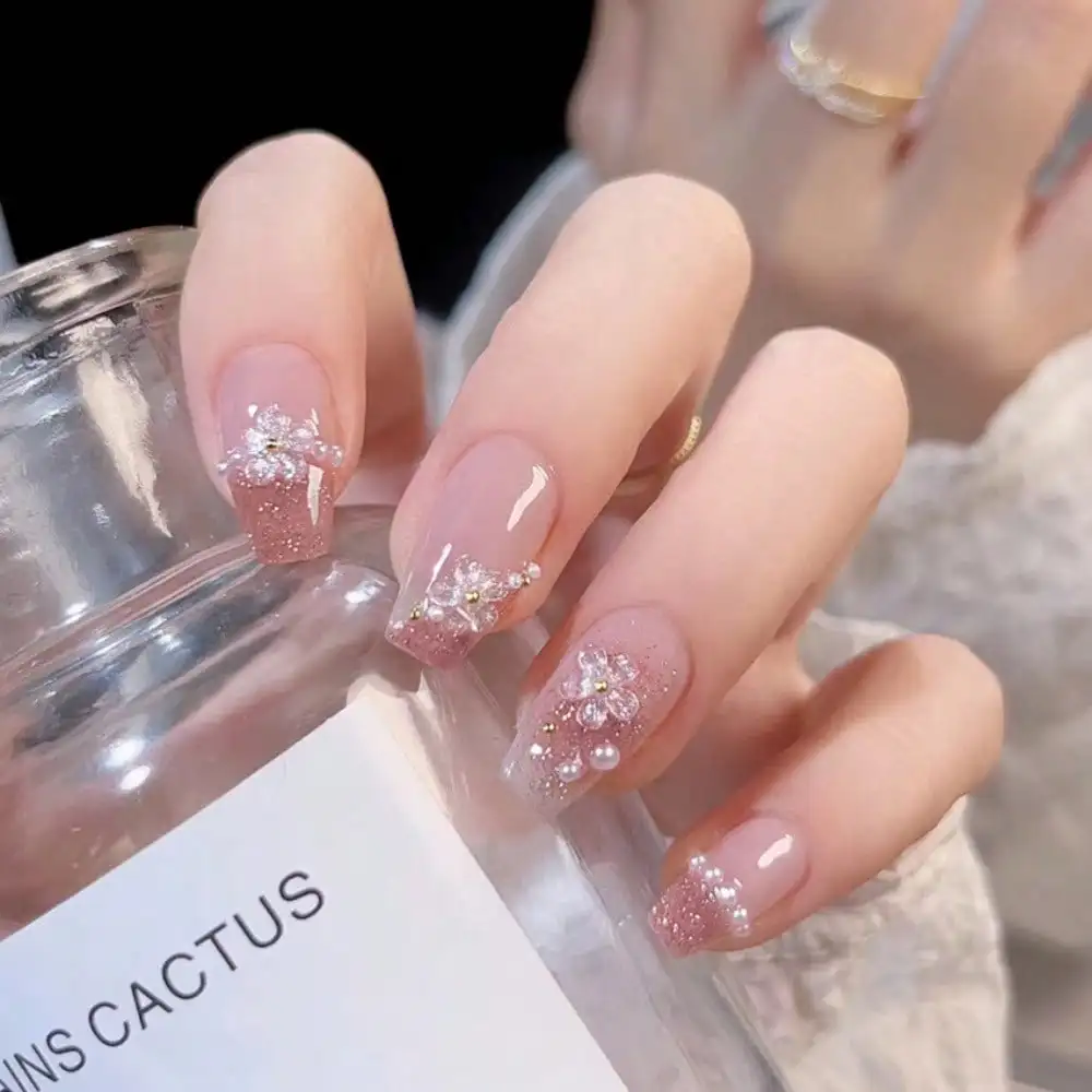 24Pcs Sakura Pink Short Trapezoid Crystal Flower Pearl Glitter Press On Nails Sweet Gift
24Pcs Sakura Pink Short Trapezoid Crystal Flower Pearl Glitter Press On Nails Sweet Gift