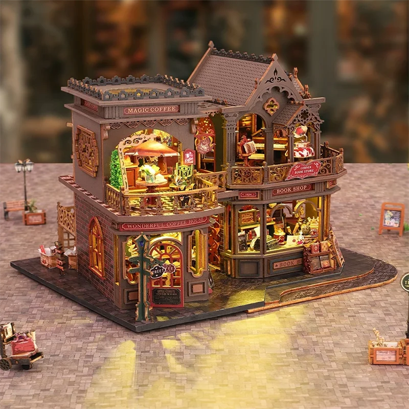 Wooden Cabin Cafe DIY Miniature Coffee House Model Handcrafted Assembly Book Stand Decoration Children Toy Kid Birthday Gifts
Wooden Cabin Cafe DIY Miniature Coffee House Model Handcrafted Assembly Book Stand Decoration Children Toy Kid Birthday Gifts
