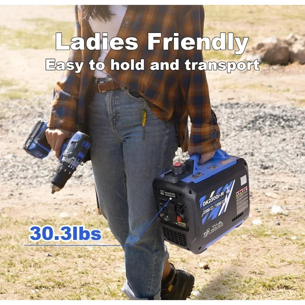 2300W Mini Inverter Generator, 30lbs Ultra-lightweight, Gas Powered, Quite & Compact, for Outdoor Activities Camping,Generator
2300W Mini Inverter Generator, 30lbs Ultra-lightweight, Gas Powered, Quite & Compact, for Outdoor Activities Camping,Generator