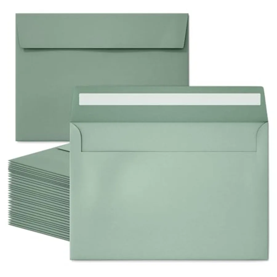 50 Packs 5x7 Envelopes, Sage Green 5x7 Envelopes for Invitations, Wedding, Postcards, Greeting Cards, Mailing
50 Packs 5x7 Envelopes, Sage Green 5x7 Envelopes for Invitations, Wedding, Postcards, Greeting Cards, Mailing