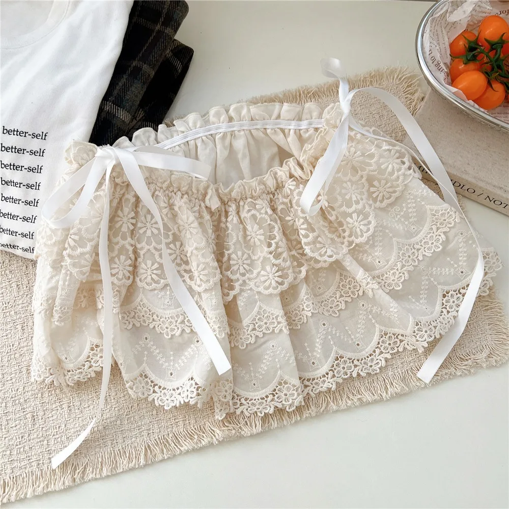 Fashion Balletcore White Lace Fart Curtain Lace Up Ballet Style Mini Lace Skirts Flower Layered Ruffle Short Skirts Girl
Fashion Balletcore White Lace Fart Curtain Lace Up Ballet Style Mini Lace Skirts Flower Layered Ruffle Short Skirts Girl