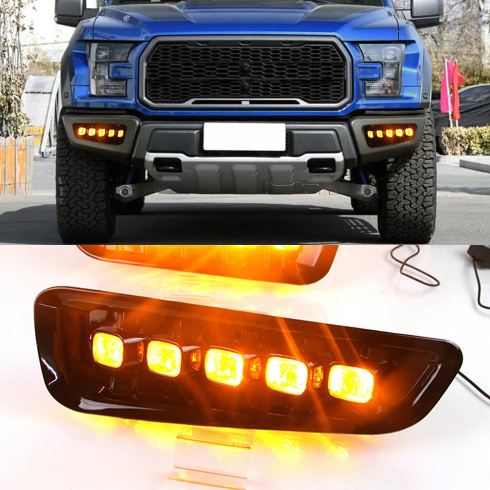 1 Pair of LED Daytime Running Lights and Flow Turn Signals Suitable for Ford F150 Series Pickup Trucks from 2016 to 2021
1 Pair of LED Daytime Running Lights and Flow Turn Signals Suitable for Ford F150 Series Pickup Trucks from 2016 to 2021