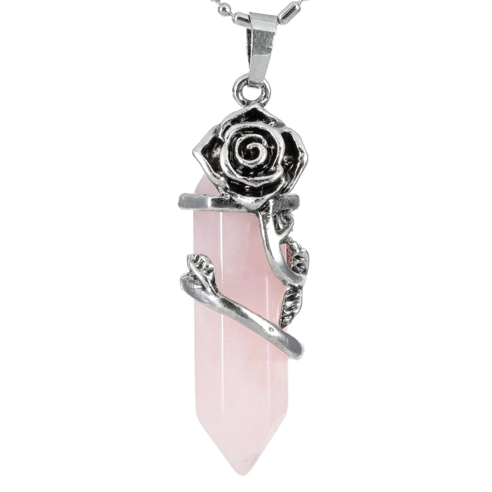 TUMBEELLUWA Vintage Flower Encircle Natural Rose Quartz Crystal Stone Hexagonal Pillar Column Reiki Healing Pendant Jewelry
TUMBEELLUWA Vintage Flower Encircle Natural Rose Quartz Crystal Stone Hexagonal Pillar Column Reiki Healing Pendant Jewelry