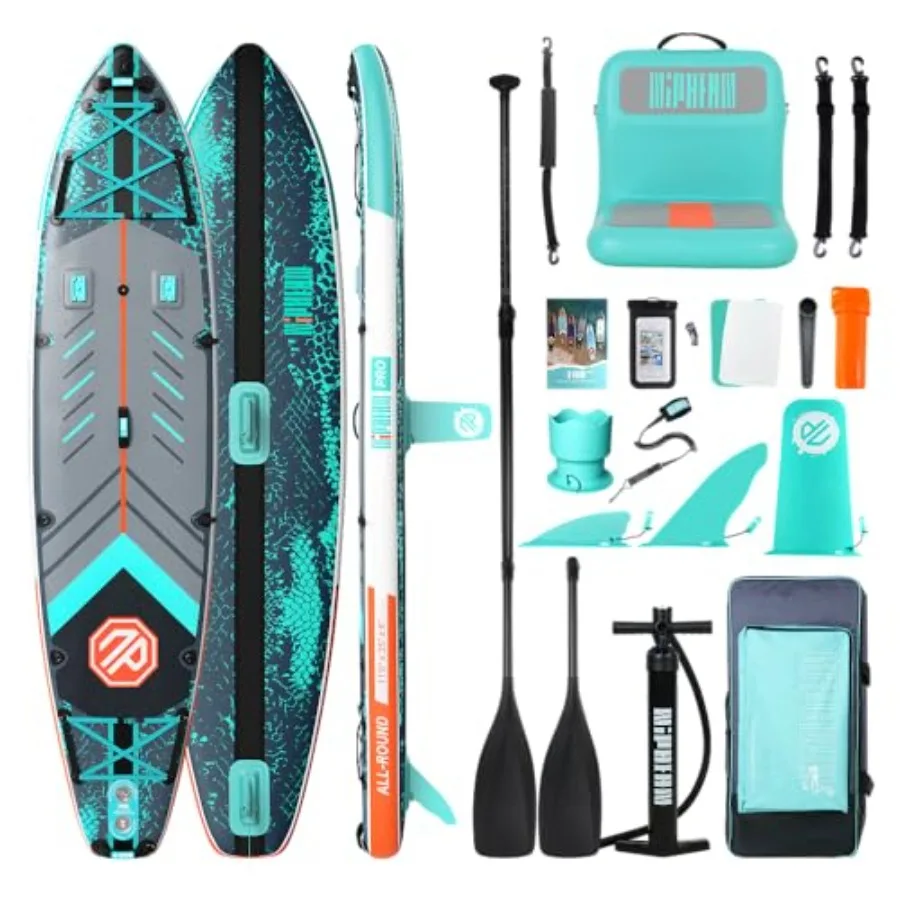 PRO Extra Large Inflatable Paddle Board 11'6 for family use PVC material blue-gray includes pressure gauge inflatable seat mult
PRO Extra Large Inflatable Paddle Board 11'6 for family use PVC material blue-gray includes pressure gauge inflatable seat mult