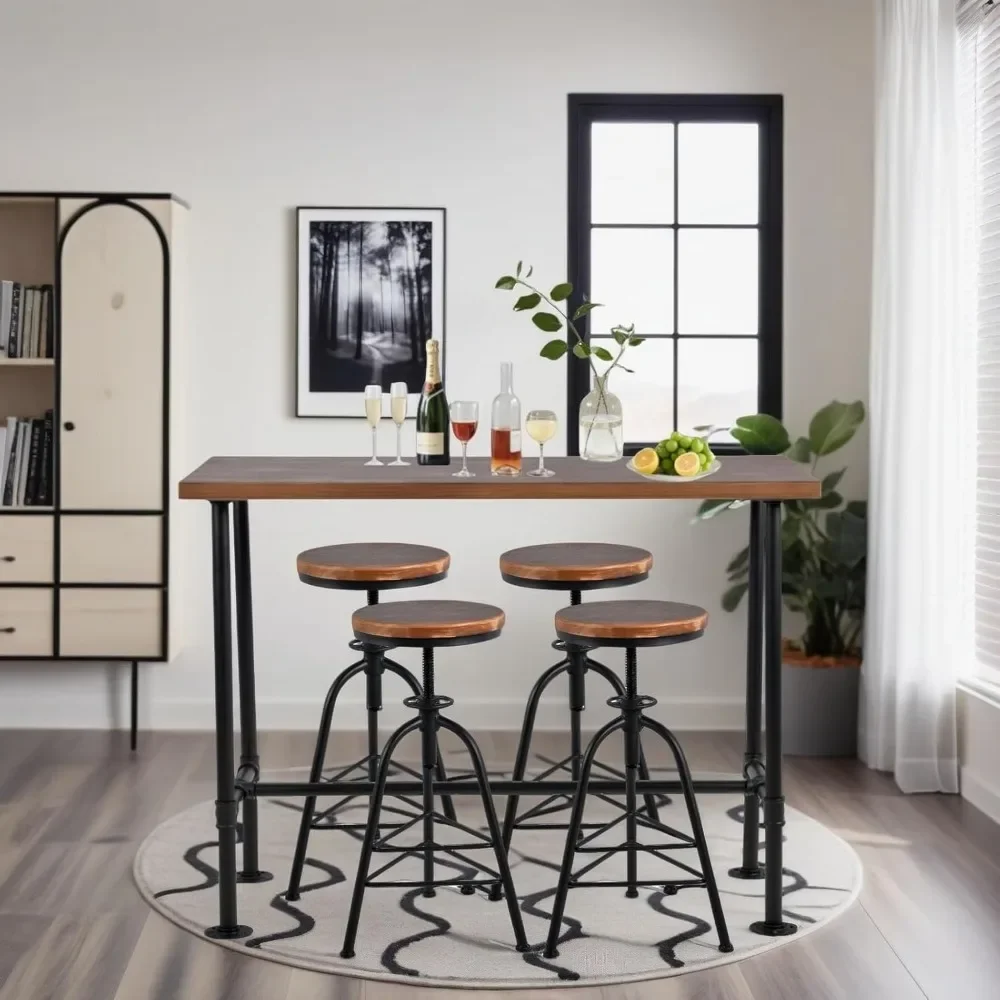 Stylish Brown & Industrial Black 5-Piece Bar Set: Space Saving Home Bar Furniture, Carbon Steel & Pine Wood
Stylish Brown & Industrial Black 5-Piece Bar Set: Space Saving Home Bar Furniture, Carbon Steel & Pine Wood