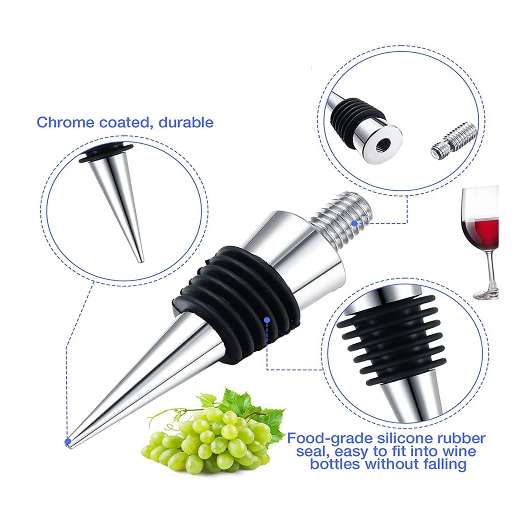 Набор из 12 металлических пробок для бутылок AB34-12, заготовки из цинкового сплава, многоразовые пробки для вина, набор пробок для сохранения свежести вина
Набор из 12 металлических пробок для бутылок AB34-12, заготовки из цинкового сплава, многоразовые пробки для вина, набор пробок для сохранения свежести вина