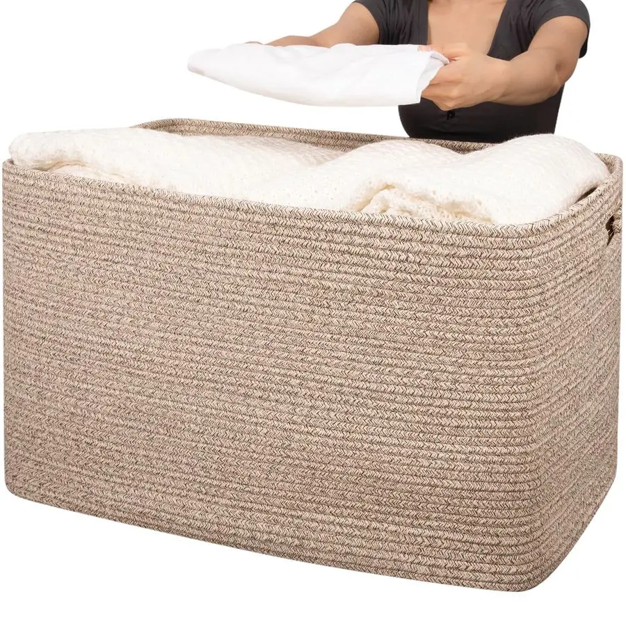 118L XXXLarge Cotton Rope Storage Basket, Oversized Blanket Basket, Used for Organizing Dirty Clothes in Living Room, Bedroom, N
118L XXXLarge Cotton Rope Storage Basket, Oversized Blanket Basket, Used for Organizing Dirty Clothes in Living Room, Bedroom, N