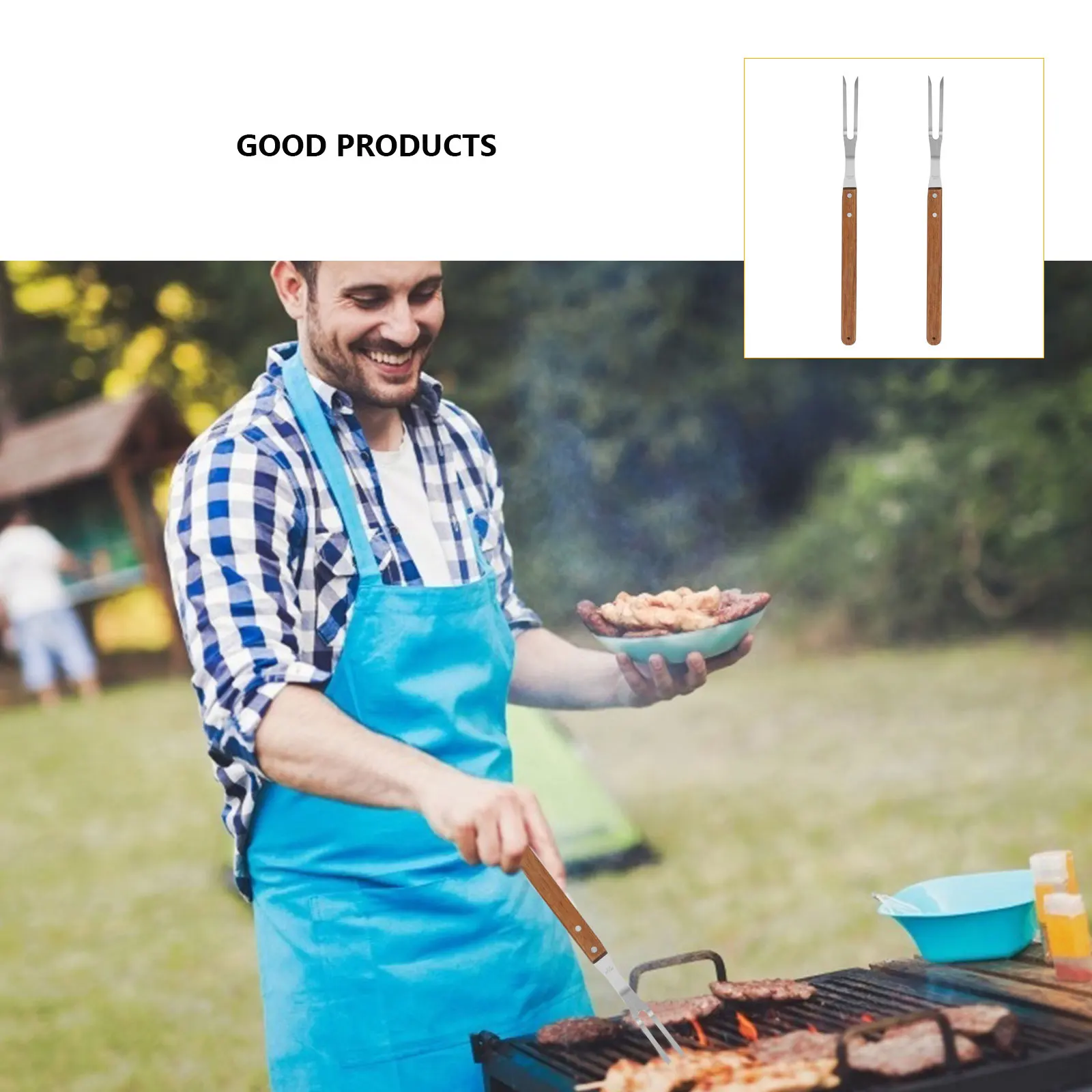 2pcs Stainless Steel Meat Forks BBQ Accessories Wooden H Grilling Kebabs Outdoor Picnic Home Barbecue Skewers Kitchen Bar
2pcs Stainless Steel Meat Forks BBQ Accessories Wooden H Grilling Kebabs Outdoor Picnic Home Barbecue Skewers Kitchen Bar