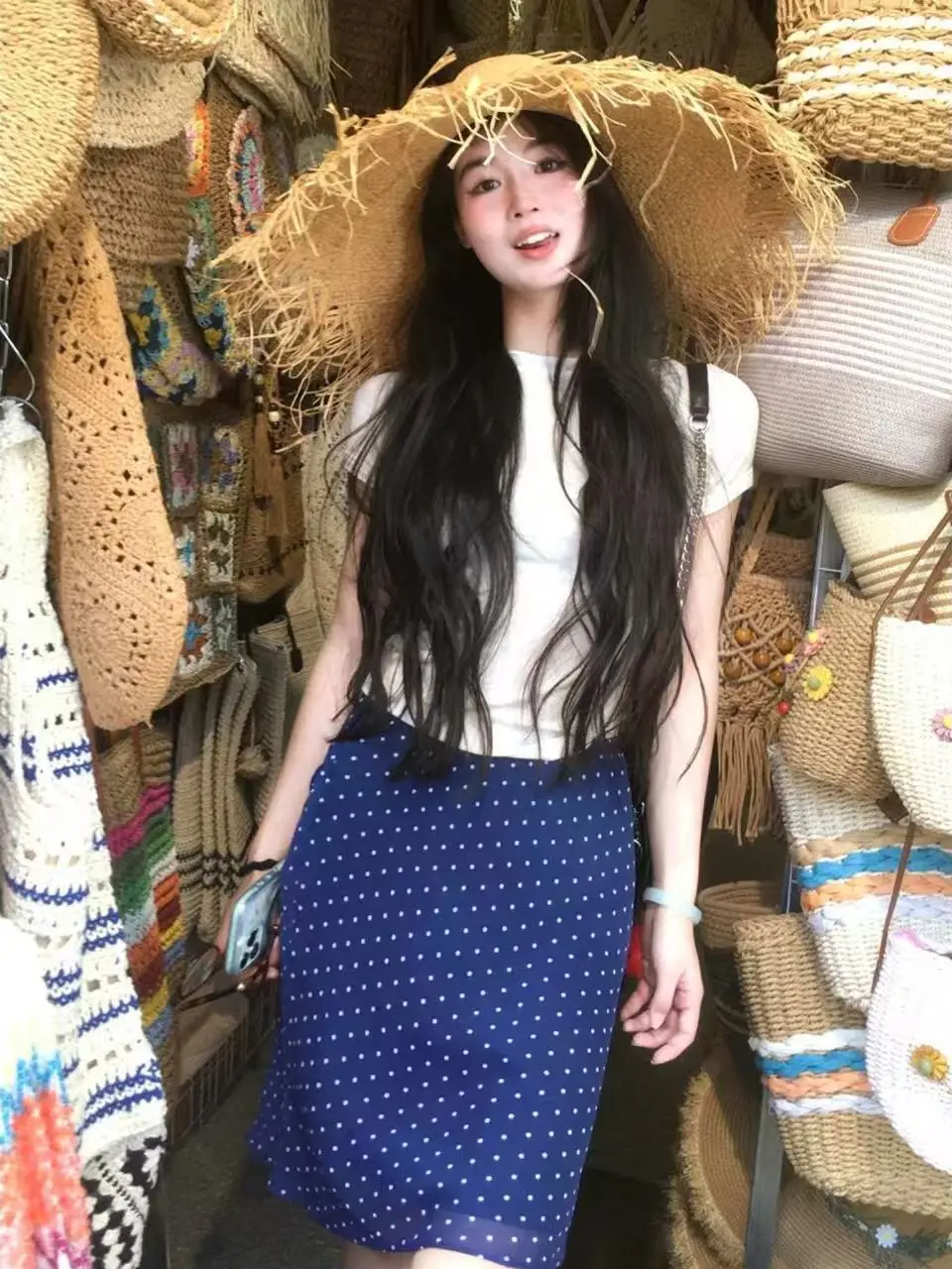 Retro Korean Style Polka Dot A-Line Skirt Women's Spring New Slimming Versatile Midi Skirt Fashionable College Style
Retro Korean Style Polka Dot A-Line Skirt Women's Spring New Slimming Versatile Midi Skirt Fashionable College Style