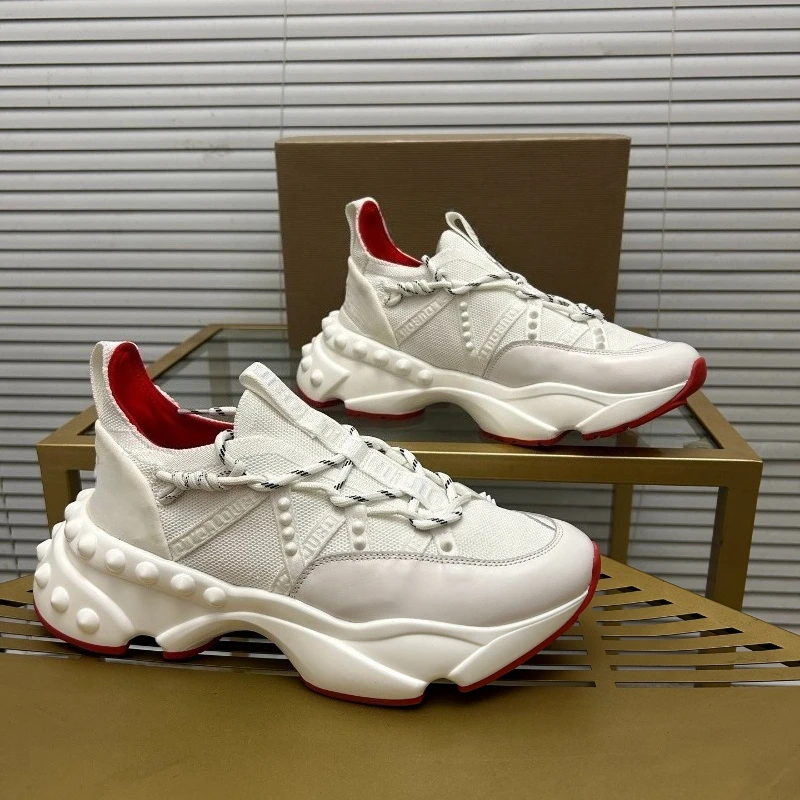 Brand Luxury Men Women Chunky Platform Sneakers Mesh Leather Patchwork Studded Red Sole Casual High Top Sport Shoes
Brand Luxury Men Women Chunky Platform Sneakers Mesh Leather Patchwork Studded Red Sole Casual High Top Sport Shoes