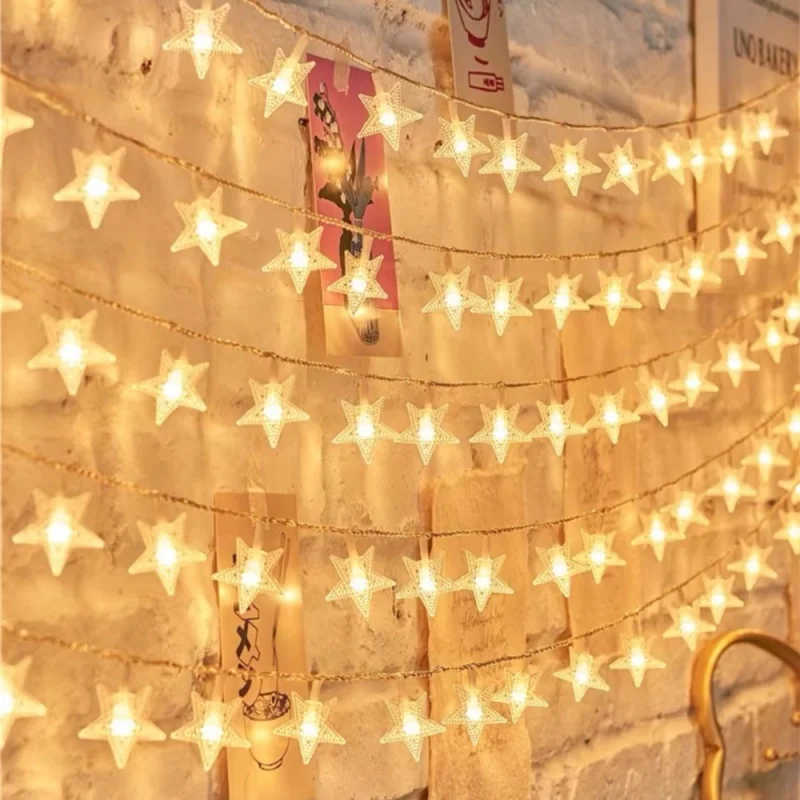 Novelty LED Star Fairy String Lights Garland For New Year Christmas Wedding Home Indoor Decoration Battery Powered 1M/3M/6M/10M
Novelty LED Star Fairy String Lights Garland For New Year Christmas Wedding Home Indoor Decoration Battery Powered 1M/3M/6M/10M