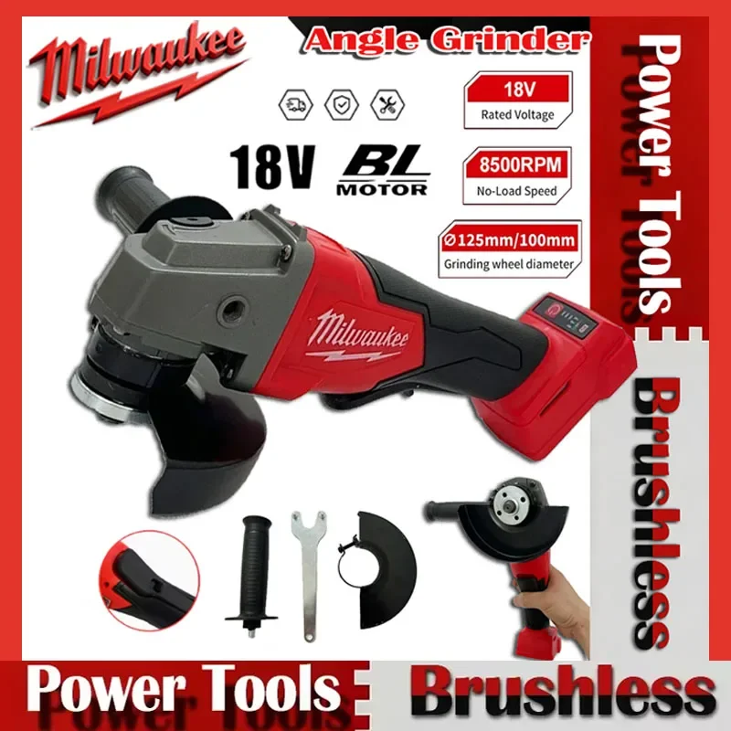 2025 Milwaukee 125mm Brushless Angle Grinder Polishing Cutting Machine No-Lock Paddle Switch Electric Cordless Power Tools
2025 Milwaukee 125mm Brushless Angle Grinder Polishing Cutting Machine No-Lock Paddle Switch Electric Cordless Power Tools