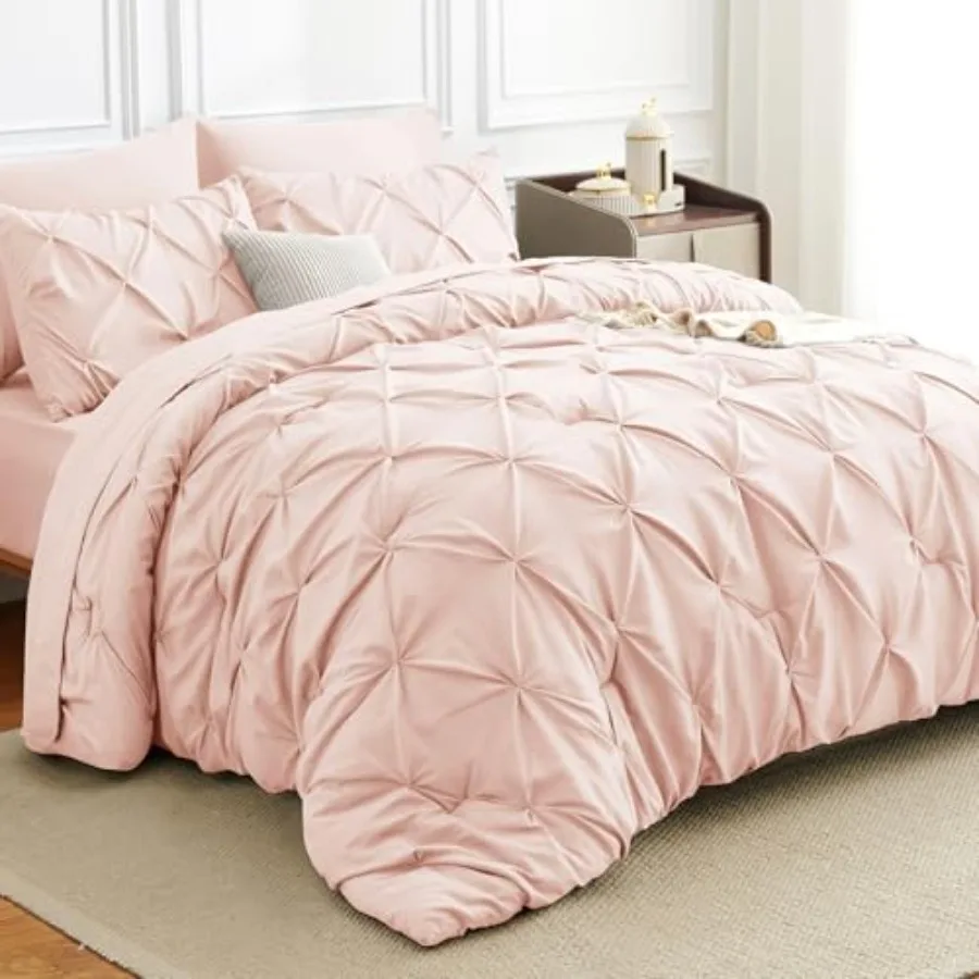 Pintuck Bed in a Bag 7 Pieces Size Comforter Set Pinch Pleat Bed in a Bag Soft All Season Bedding Sets with Comforter Flat Shee
Pintuck Bed in a Bag 7 Pieces Size Comforter Set Pinch Pleat Bed in a Bag Soft All Season Bedding Sets with Comforter Flat Shee