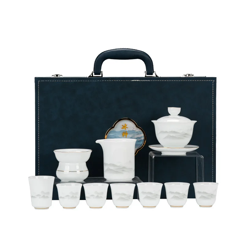 High-grade suet jade ice seed jade porcelain set Dehua white porcelain home office business gift souvenir
High-grade suet jade ice seed jade porcelain set Dehua white porcelain home office business gift souvenir