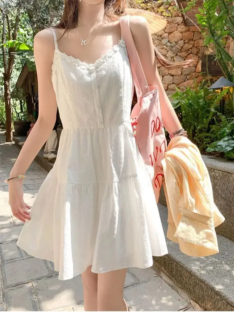 otton Dress: Sweet White Spaghetti-Strap Dress – Flattering and Slimming Style for Young Women, Soft Fabric
otton Dress: Sweet White Spaghetti-Strap Dress – Flattering and Slimming Style for Young Women, Soft Fabric