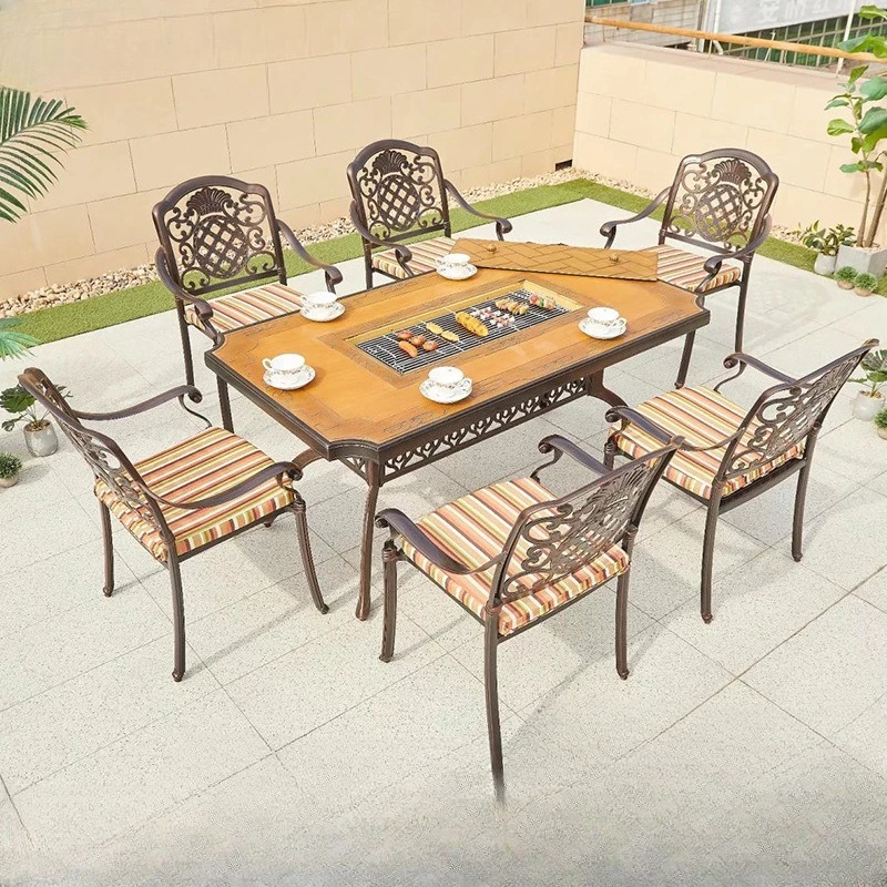 Villa courtyard garden barbecue tables and chairs waterproof sunscreen cast aluminum furniture terrace bed and breakfast resort
Villa courtyard garden barbecue tables and chairs waterproof sunscreen cast aluminum furniture terrace bed and breakfast resort