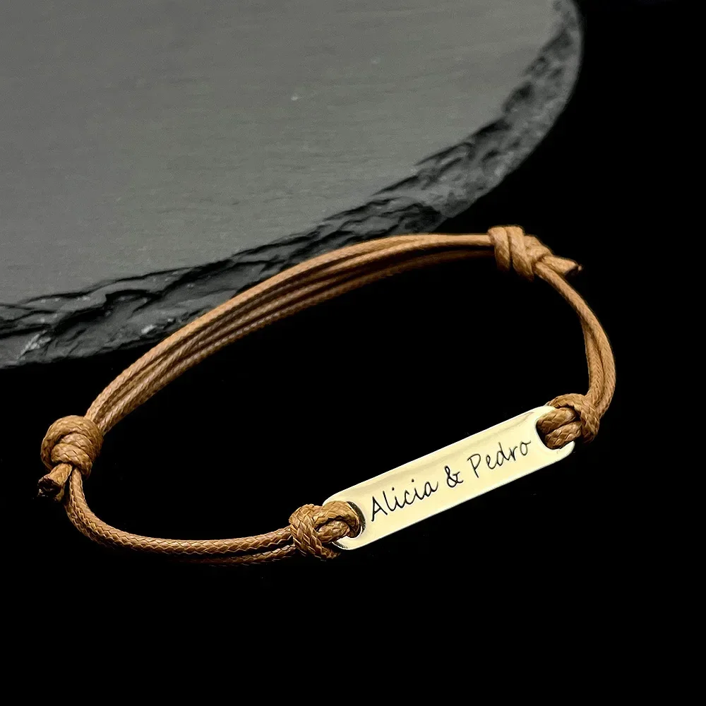 Personalized Custom Engraved Double Name Bracelet for Women Rope Adjustable Hand Strap Child Bracelets Stainless Steel Jewelry
Personalized Custom Engraved Double Name Bracelet for Women Rope Adjustable Hand Strap Child Bracelets Stainless Steel Jewelry