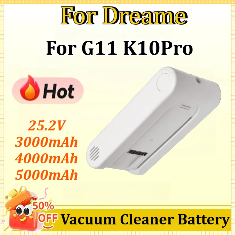 25.2V 3000mAh 4000mAh 5000mAh For Dreame G11 K10Pro Vacuum Cleaner Battery Li-ion Rechargeable Battery
25.2V 3000mAh 4000mAh 5000mAh For Dreame G11 K10Pro Vacuum Cleaner Battery Li-ion Rechargeable Battery