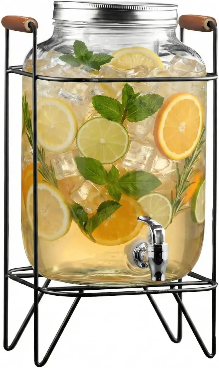 2-Gallon Glass Beverage Dispenser with Metal Stand & Spigot, Perfect for Parties, Weddings & Events
2-Gallon Glass Beverage Dispenser with Metal Stand & Spigot, Perfect for Parties, Weddings & Events