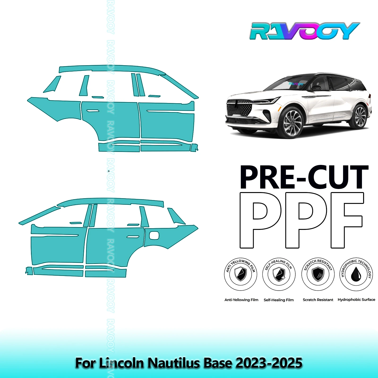 Для Lincoln Nautilus Base 2023-2025 8,5 мил прозрачный матовый предварительно вырезанный комплект PPF для дверей и стойки A/B, набор защитных пленки для краски из ТПУ
Для Lincoln Nautilus Base 2023-2025 8,5 мил прозрачный матовый предварительно вырезанный комплект PPF для дверей и стойки A/B, набор защитных пленки для краски из ТПУ