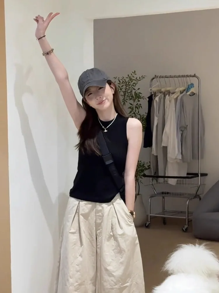 Рабочая одежда Bla, жилет с небольшими бретелями, топ, женский базовый слой, летняя мода для поездок на работу, круглый жилет из смеси полиэстера
Рабочая одежда Bla, жилет с небольшими бретелями, топ, женский базовый слой, летняя мода для поездок на работу, круглый жилет из смеси полиэстера