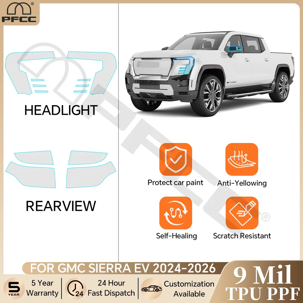 For GMC sierra EV 2024-2026 Car Headlight Rearview B C Pillars Film Pre-cut PPF TPU Protection Film Anti-Scratch Kit Clear Bra
For GMC sierra EV 2024-2026 Car Headlight Rearview B C Pillars Film Pre-cut PPF TPU Protection Film Anti-Scratch Kit Clear Bra