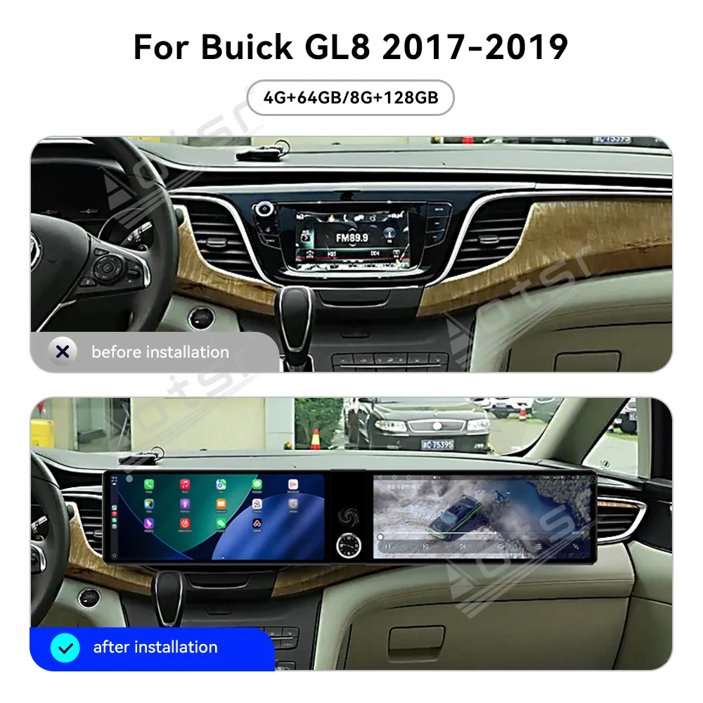 Для Buick GL8 2017-2019: 12,3-дюймовое автомобильное радио с двумя экранами на Android 13, мультимедийный видеоплеер, GPS-навигация, Carplay, Wi-Fi, DSP
Для Buick GL8 2017-2019: 12,3-дюймовое автомобильное радио с двумя экранами на Android 13, мультимедийный видеоплеер, GPS-навигация, Carplay, Wi-Fi, DSP