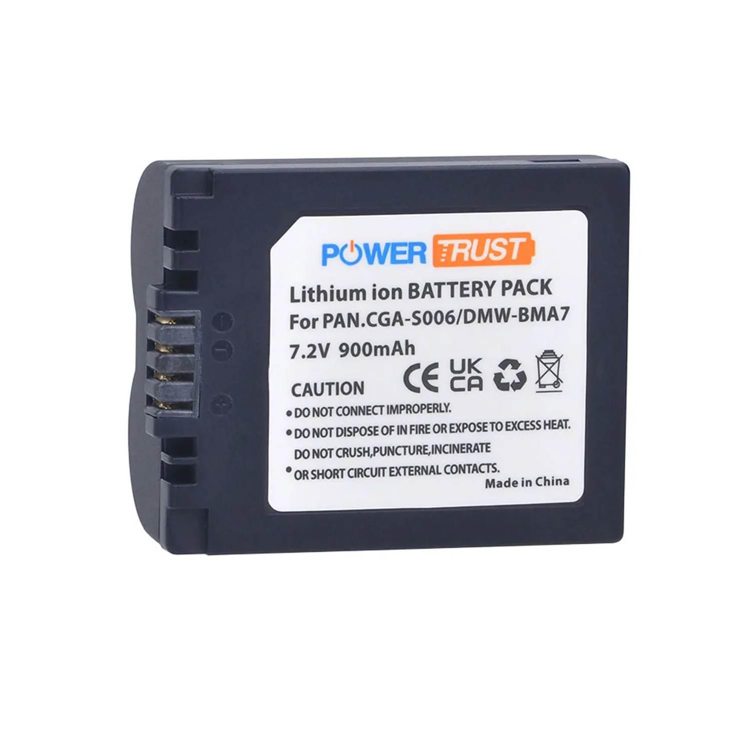 PowerTrust Lithium 900mAh CGA-S006 DMW-BMA7 Battery CGA S006 Bateria for Panasonic FZ7 FZ8 FZ18 FZ28 FZ30 FZ35 FZ38 FZ50 Camera
PowerTrust Lithium 900mAh CGA-S006 DMW-BMA7 Battery CGA S006 Bateria for Panasonic FZ7 FZ8 FZ18 FZ28 FZ30 FZ35 FZ38 FZ50 Camera