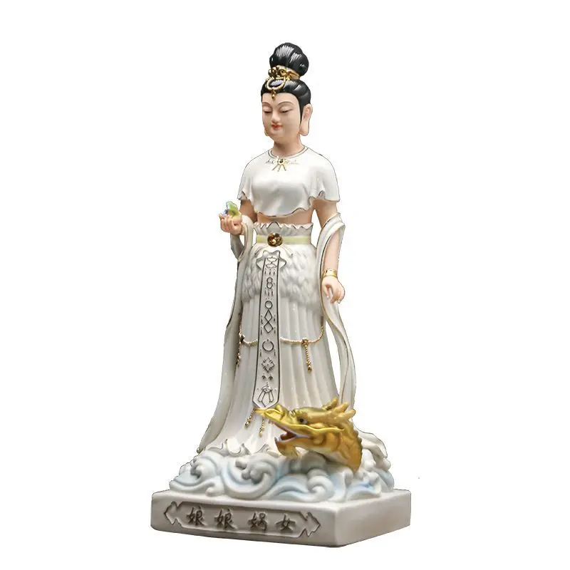 Ceramic Goddess Nuwa Home Devotion Female Buddha Ornament 
Ceramic Goddess Nuwa Home Devotion Female Buddha Ornament