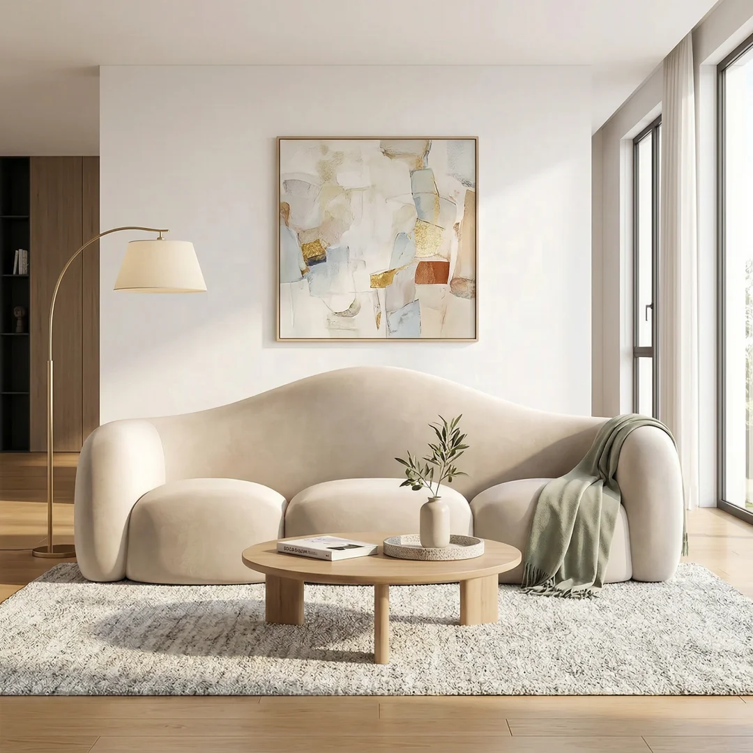 Modern Sectional Sofa Set for Beauty Salon Reception Area Living Room Creatively Designed Curved Fabric Sofa
Modern Sectional Sofa Set for Beauty Salon Reception Area Living Room Creatively Designed Curved Fabric Sofa
