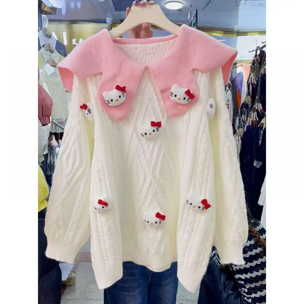 Sanrios аниме «Hello Kitty», вязаный свитер с героями мультфильмов, милые студенческие весенние свободные пуловеры для отдыха для девочек, топы с длинными рукавами
Sanrios аниме «Hello Kitty», вязаный свитер с героями мультфильмов, милые студенческие весенние свободные пуловеры для отдыха для девочек, топы с длинными рукавами
