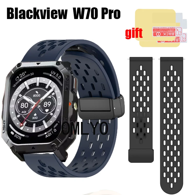 Для Blackview W70 PRO умные часы ремешок браслет силиконовый спортивный мягкий женский и мужской ремешок защитная пленка для экрана
Для Blackview W70 PRO умные часы ремешок браслет силиконовый спортивный мягкий женский и мужской ремешок защитная пленка для экрана