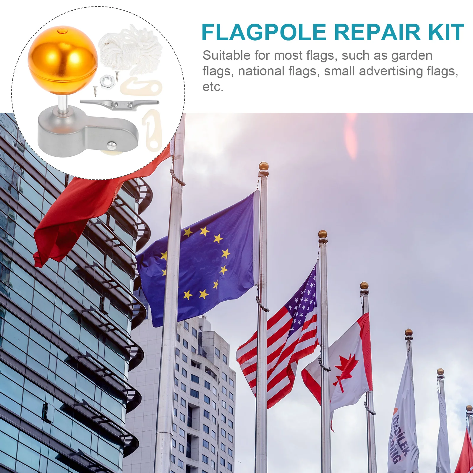 1 set 1 Set Flag Pole Repair Kit Sturdy Durable Easy Install Garden National Flag Mounting Accessory Flagpole Fitting
1 set 1 Set Flag Pole Repair Kit Sturdy Durable Easy Install Garden National Flag Mounting Accessory Flagpole Fitting