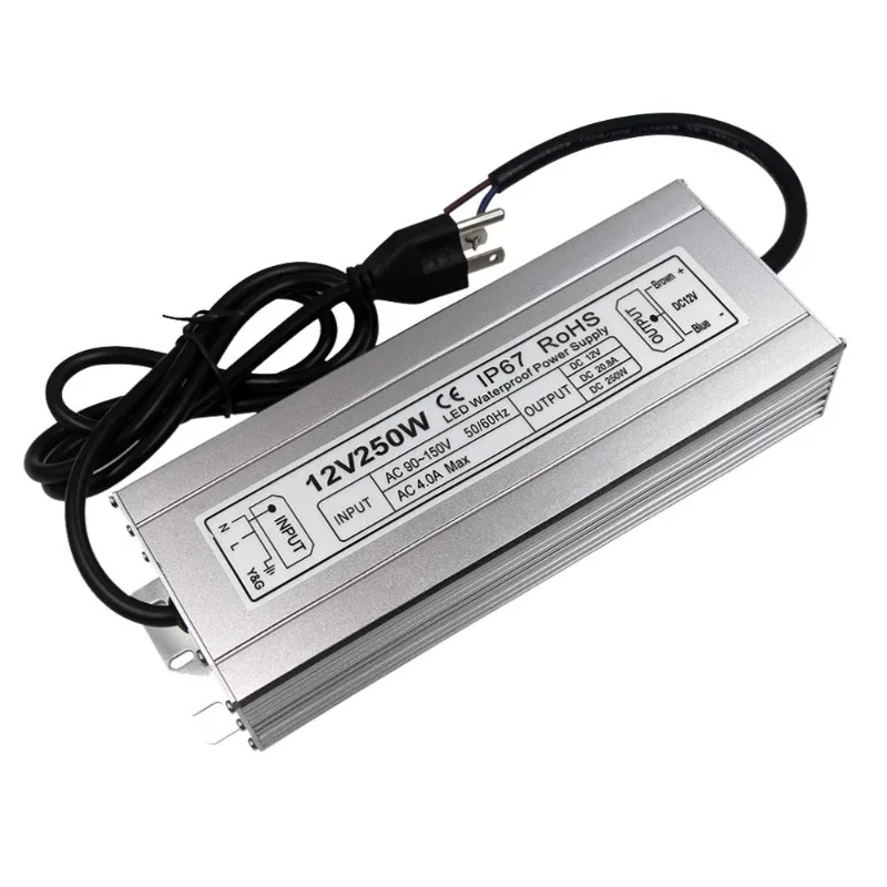 LED Power Supply 250W High-powerTransformer Waterproof IP67 12V DC Driver Adapter for Outdoor Use
LED Power Supply 250W High-powerTransformer Waterproof IP67 12V DC Driver Adapter for Outdoor Use