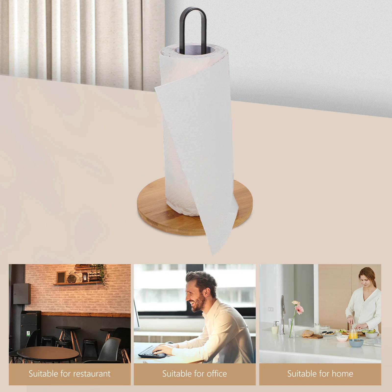Wooden Base Paper Towel Holder Metal Countertop Stand Space Saving Vertical Design Non Slip Bottom Bathroom Kitchen Supplies
Wooden Base Paper Towel Holder Metal Countertop Stand Space Saving Vertical Design Non Slip Bottom Bathroom Kitchen Supplies