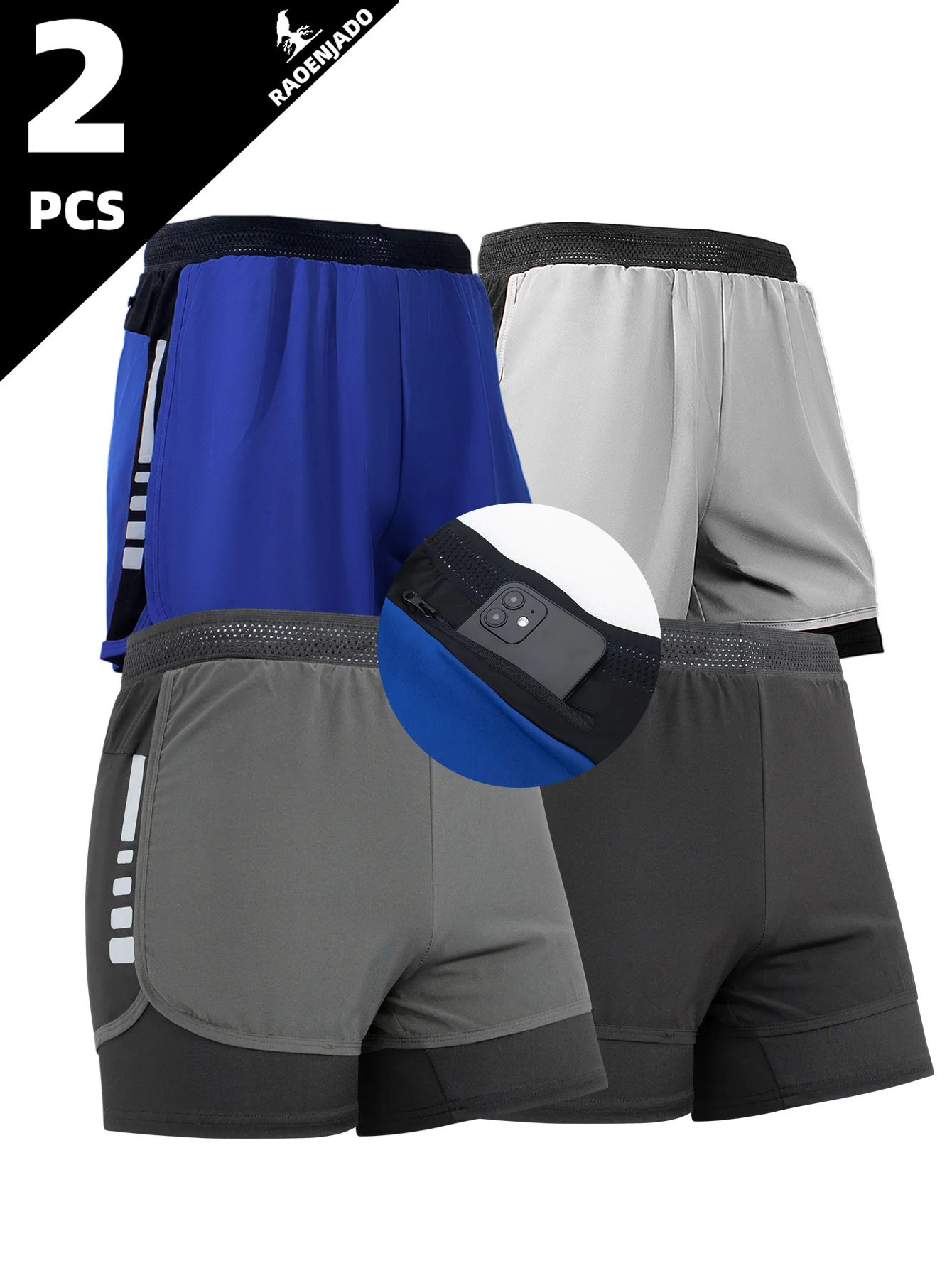 Men's Running Shorts Breathable Quick-drying Fitness Double Layer Shorts Waist Pockets Workout Training Bodybuilding Gym Pants
Men's Running Shorts Breathable Quick-drying Fitness Double Layer Shorts Waist Pockets Workout Training Bodybuilding Gym Pants
