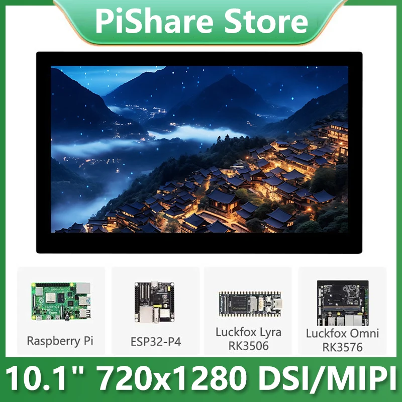 Raspberry Pi 10.1 inch DSI MIPI LCD 10.1inch 720x1280 TouchScreen Display For Luckfox Lyra RK3506/ESP32-P4/Luckfox Omni3576
Raspberry Pi 10.1 inch DSI MIPI LCD 10.1inch 720x1280 TouchScreen Display For Luckfox Lyra RK3506/ESP32-P4/Luckfox Omni3576