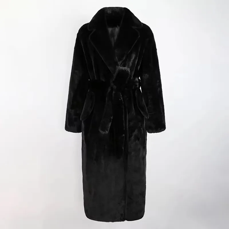 Mauroicardi Autumn Winter Long Black Fluffy Thick Warm Soft Faux Fur Coat Women Sashes Lapel Loose Casual Korean Fashion 2024
Mauroicardi Autumn Winter Long Black Fluffy Thick Warm Soft Faux Fur Coat Women Sashes Lapel Loose Casual Korean Fashion 2024