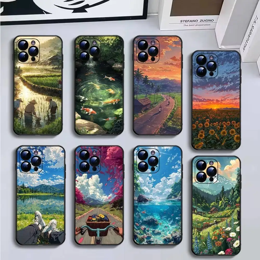 Landscape Painting Phone Case For iPhone16,15,14,13,12,11 Plus,Pro Max,XS,X,XR,SE,Mini,8,7,Soft Black Cover
Landscape Painting Phone Case For iPhone16,15,14,13,12,11 Plus,Pro Max,XS,X,XR,SE,Mini,8,7,Soft Black Cover