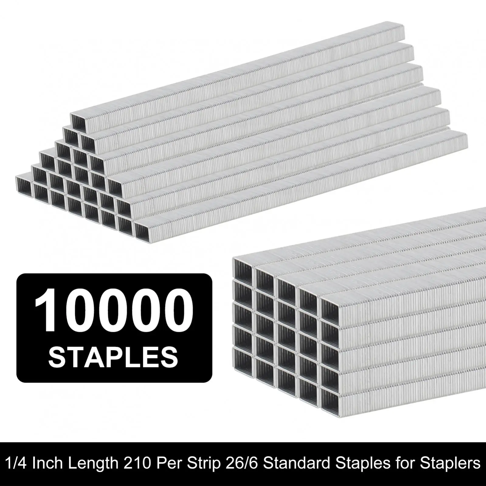 1/4 Inch Leg Length 210 Per Strip 26/6 Standard Staples for Staplers 10000 General Purpose Staples
1/4 Inch Leg Length 210 Per Strip 26/6 Standard Staples for Staplers 10000 General Purpose Staples